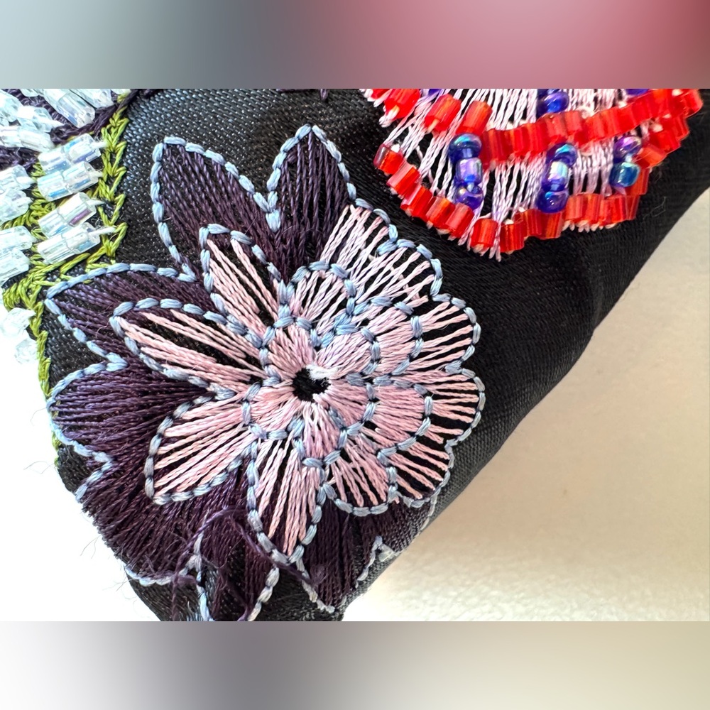 Alto Beaded Floral Clutch Purse Evening Bag Chain Strap - Picture 7 of 14